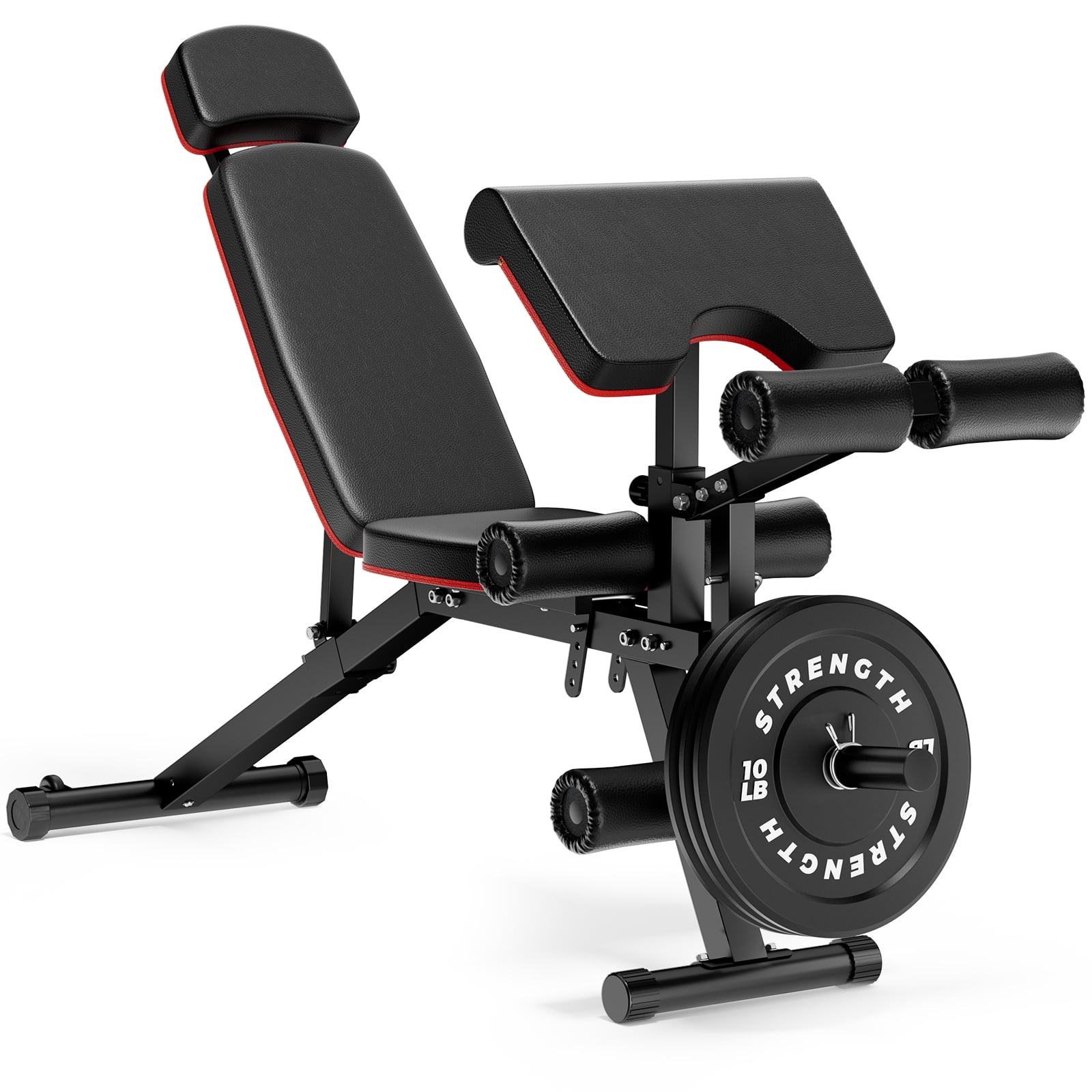 GIKPAL 10 Positions Adjustable Weight Bench Utility Workout Bench for