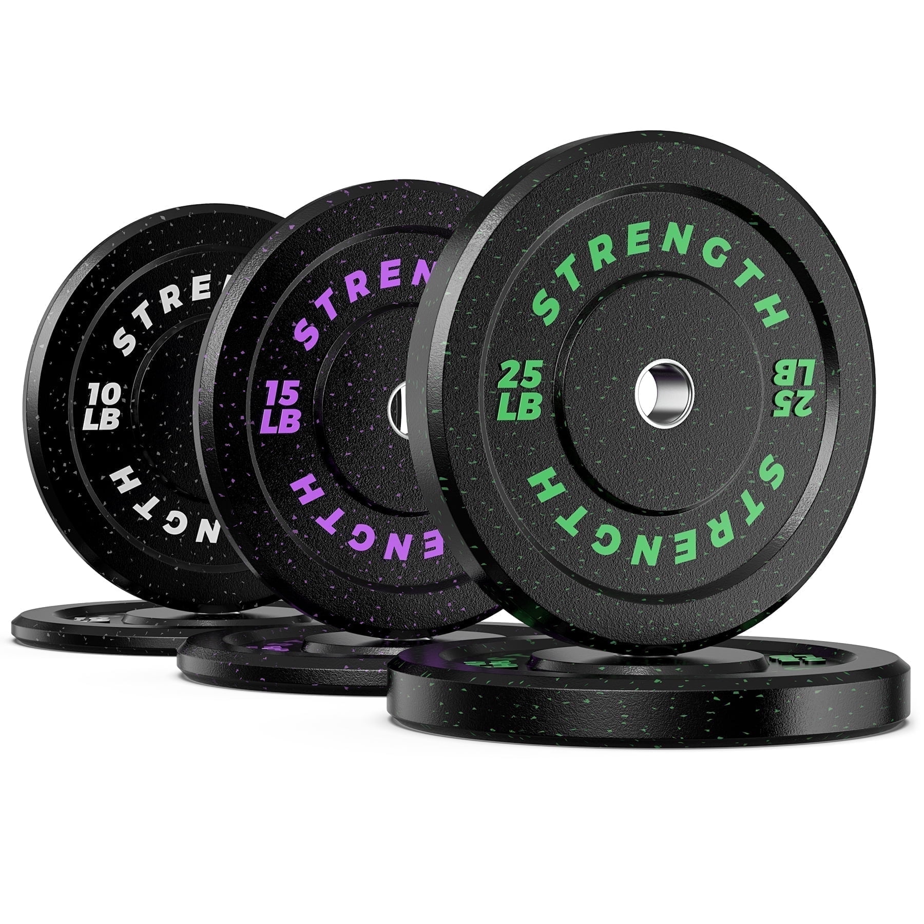 GIKPAL 100lb 2-inch Olympic Weight Plates, Durable Recycled Rubber - Low Noise & Floor Protection - Quick Identification, 10lb to 55lb Weights - Ideal for Weightlifting & Crossfit