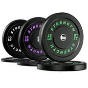 GIKPAL 100lb 2-inch Olympic Weight Plates, Durable Recycled Rubber - Low Noise & Floor Protection - Quick Identification, 10lb to 55lb Weights - Ideal for Weightlifting & Crossfit