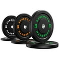 thumbnail image 1 of GIKPAL 100lb Bumper Plates, 2-Inch Olympic Weight Plates with Steel Hub, Eco-Friendly Rubber - Impact-Resistant & Floor Protection - Ideal for High-Intensity Workouts., 1 of 9