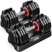 GIKPAL 110LB(55lbs*2) Adjustable Dumbbells Set,10 in 1 Quick-Select 10-55lbs Weight Adjustable Dumbbells for Full Body Home Workout