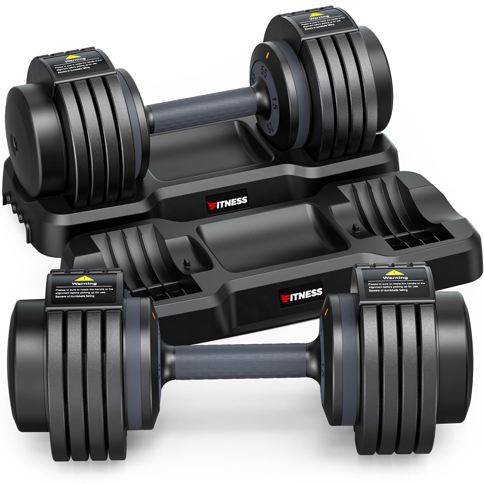 GIKPAL 110LB Adjustable Dumbbells Set 5 in 1, 55lb Dumbells Set of 2