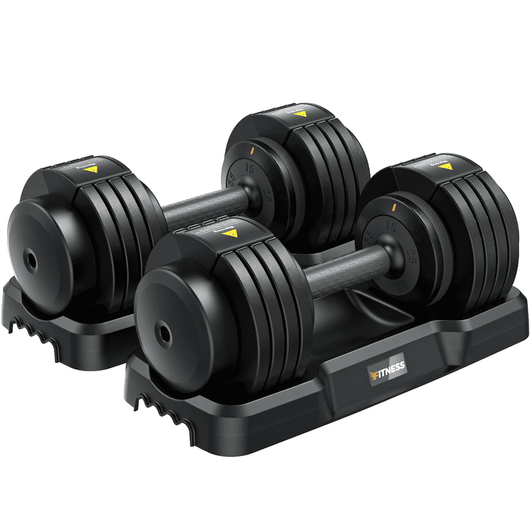 GIKPAL 5 50lbs 5 in 1 110lb Adjustable Dumbbells with Tray for Fitness Workout Pair Black Walmart
