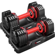 GIKPAL 110lbs55lb*2 Adjustable Dumbbells,Quick Select 15-55lbs set of 2 Adjustable Free Weights Plates with Rack for Women and Men for Home Gym Full Body Workout Fitness