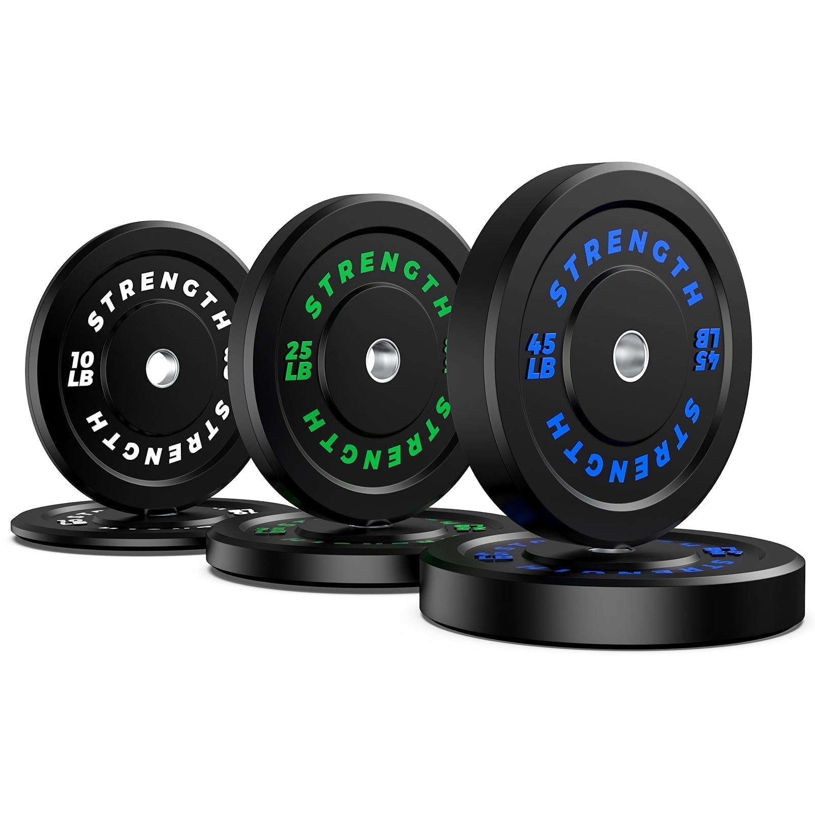 GIKPAL 160lb Bumper Plates, 2-Inch Barbell Weight Plates with Steel Hub, Ideal for Workouts