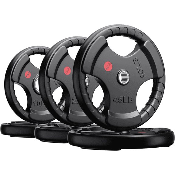 GIKPAL 160lbs Weight Plates 2 Inch Rubber Coated Olympic Weight Plate for Strength Training & Weightlifting in Home Gym, Solid Cast Iron Bumper Plates for Barbell