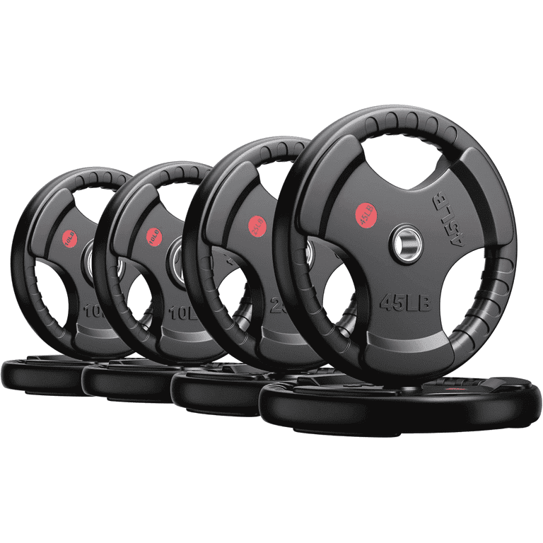 GIKPAL 180lbs Weight Plates Inch Rubber Coated Olympic Weight