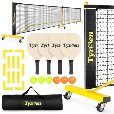 GIKPAL 22 ft Portable Pickleball Net Set with Carrying Bag – Weather Resistant Metal Frame, Easy Assembly
