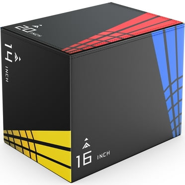 GIKPAL 3 in 1 - 14"x16"x20" Foam Plyometric Jump Box,Stable Plyo Box with 3MM Anti-Slip Particles for Home Gym Jumping Exercise, Weight 22lbs