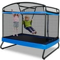 thumbnail image 1 of GIKPAL 3-in-1 Kids Trampoline with Swing Set, 6FT Rectangle Toddler Trampoline Indoor/Outdoor for Ages 3-8, Heavy-Duty Jumping Mat for Backyard Play, Blue, 1 of 7