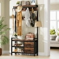 thumbnail image 1 of GIKPAL 5 in 1 Hall Tree, Entryway Bench with Coat Hooks Industrial Entryway Bench with 17 Hooks 2 Drawers and Top Shelf, for Hallway or Living Room, Rustic Brown, 1 of 9