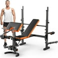 thumbnail image 1 of GIKPAL 6-in-1 Multi-Purpose Adjustable Weight Bench Workout Bench Set with Barbel Rack and Leg Developer for Home Gym Full Body Training(Excluding Barbell and Weight Plate), 1 of 7