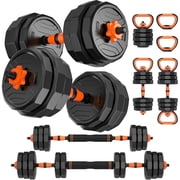 GIKPAL 66lb 4-in-1 Adjustable Dumbbells Set Free Weight Set with Connector Used as Barbell, Kettlebells, Push up Stand, Fitness Exercises for Home Gym Suitable Men/Women