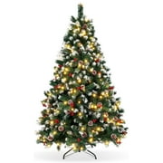 GIKPAL 6FT Artificial Christmas Tree W/ 800 Tips, Holiday Xmas Tree for Indoor Outdoor Decor, Fir Christmas Tree with Metal Base - Green