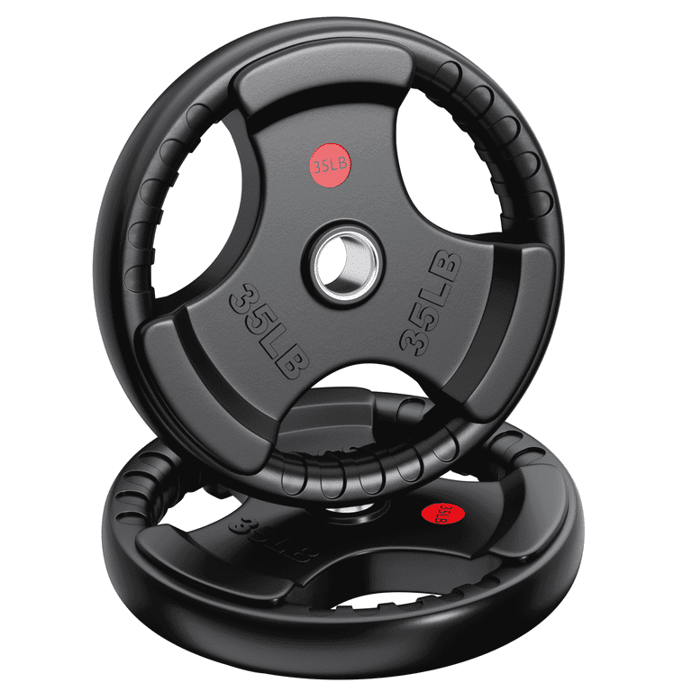 GIKPAL 70lbs Weight Plates Inch Rubber Coated Olympic Weight