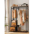 thumbnail image 1 of GIKPAL 72.8'' Clothes Rack, 2 Drawers Garment Rack with 4 Hooks Freestanding Closet Organizer, 2 Hanging Rods Portable Wardrobe Organization for Bedroom Living Room, Rustic Brown, 1 of 9