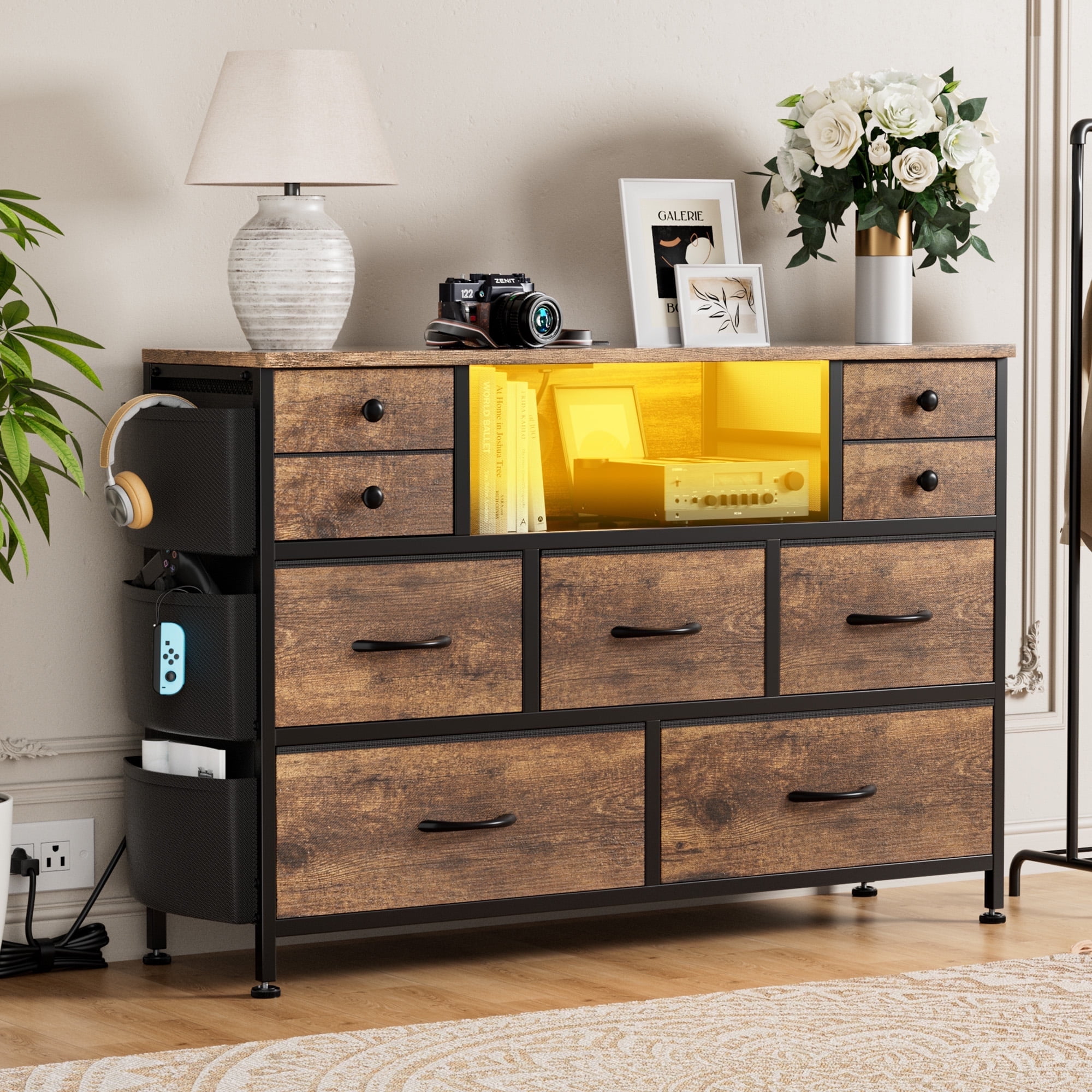 GIKPAL Tall Dresser, 8 Drawer Chest for Bedroom & Home