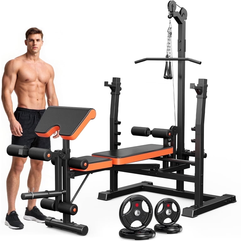 聖地　World Gym MR.U GYM オリンピックプレート177.5kg GIKPAL 800lbs 10-in-1 Multi-Function Adjustable Weight Bench Set