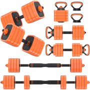 GIKPAL 85lbs Adjustable Dumbbells Set, 4 in 1 Free Weights Dumbbells Set with Connector Used as Dumbbell, Barbell, Push up Stand, Kettlebells for Home Gym Exercises