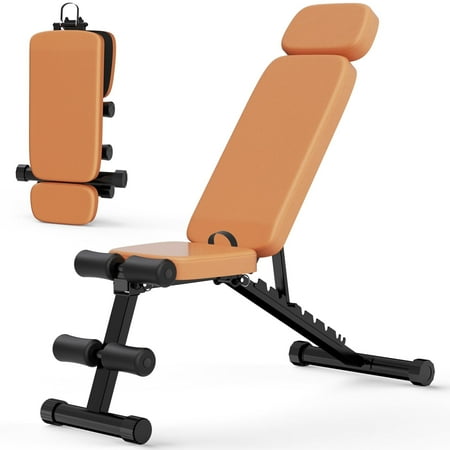 GIKPAL 9 Positions Adjustable Weight Bench,Foldable Workout Bench Olympic Weight Bench for Home Gym Full Body Strength Training,Support up to 800lbs