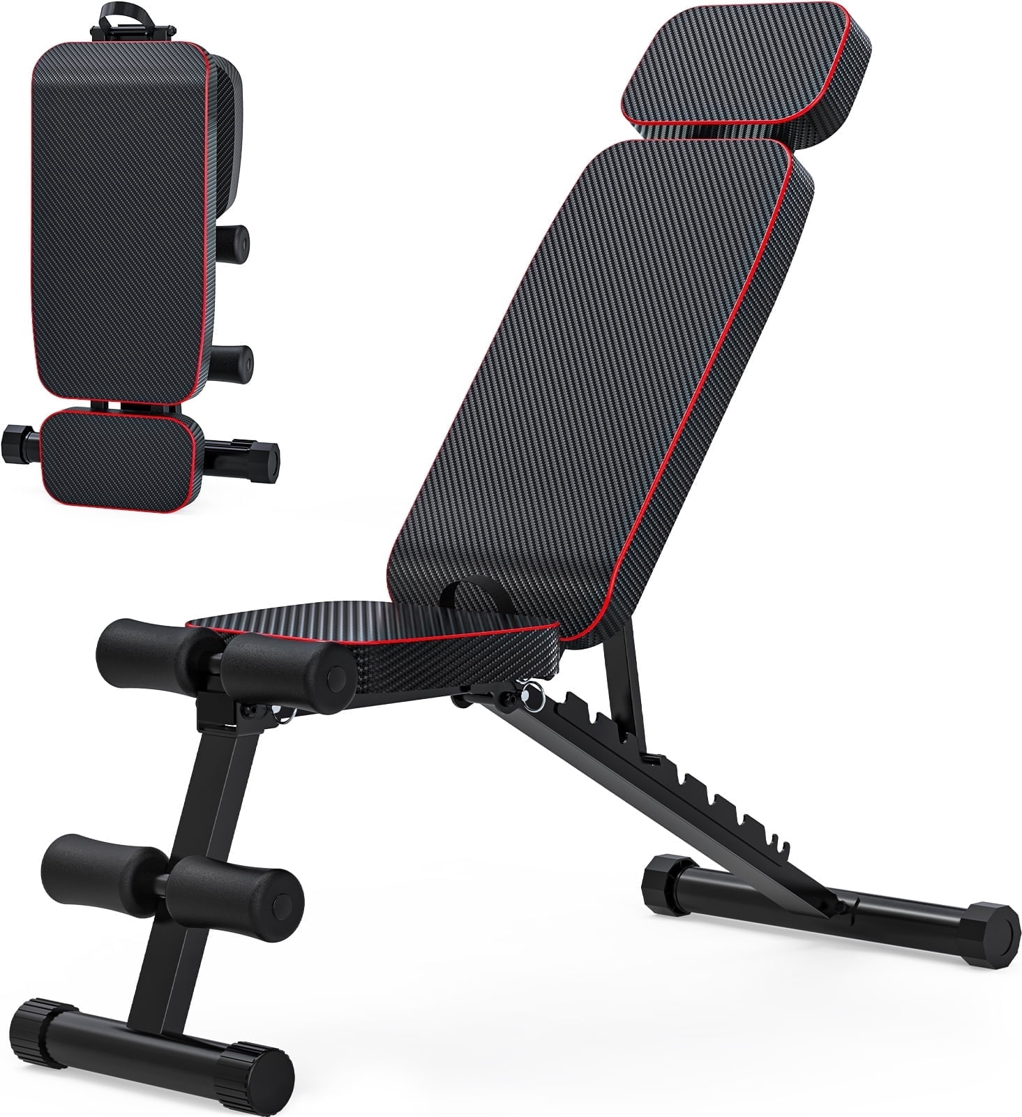 GIKPAL 9 Positions Adjustable Weight Bench,Foldable Workout Bench Olympic Weight Bench Press for Home Gym Full Body Strength Training,Support up to 800lbs