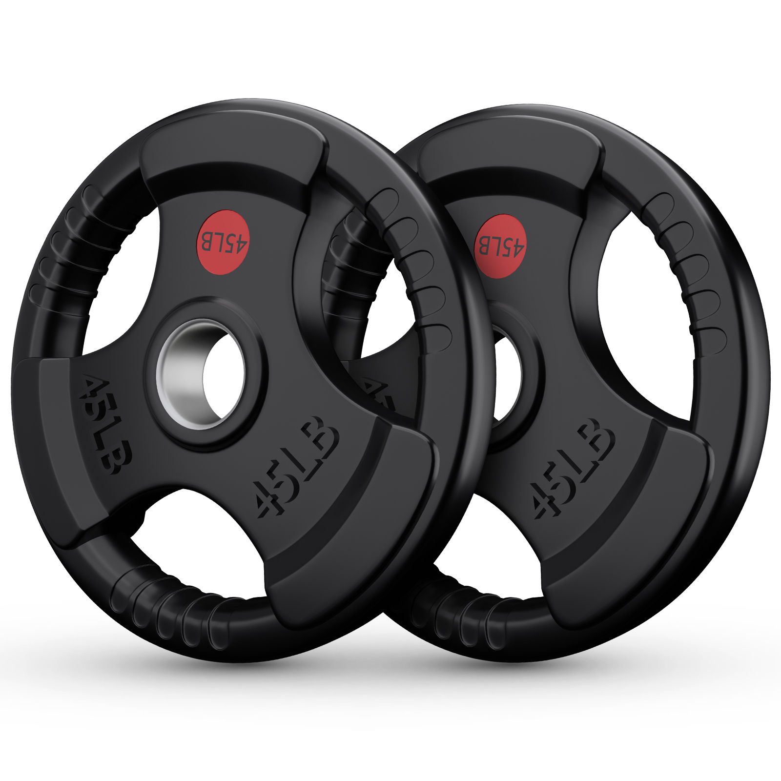 RitFit 45lb Olympic Weight Plate Set of 2, Bumper Plates With Steel