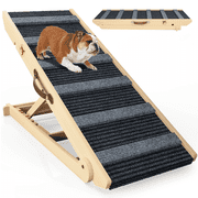 GIKPAL Adjustable Dog Ramp for Couch, Bed, Car, Wooden Pet Ramp for Small and Large Dogs & Cats, Height from 10.8" to 26.6"Supports up to 150LBS