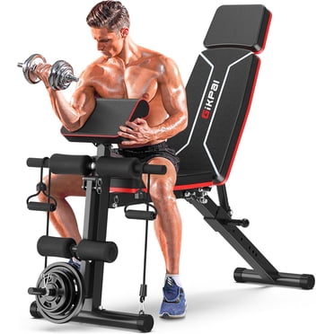 Adjustable Weight Bench With Leg Extension/Curl - 440 Lbs Capacity, Multi-Angle Bench For Full Body Home Workouts