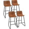thumbnail image 1 of GIKPAL Bar Stools 26" Faux Leather Counter Height Barstools with Back Set of 4, Modern Counter Stools with Metal Legs and Footrest, Armless Chairs with Back for Kitchen Living Room Pub, Dark Brown, 1 of 7