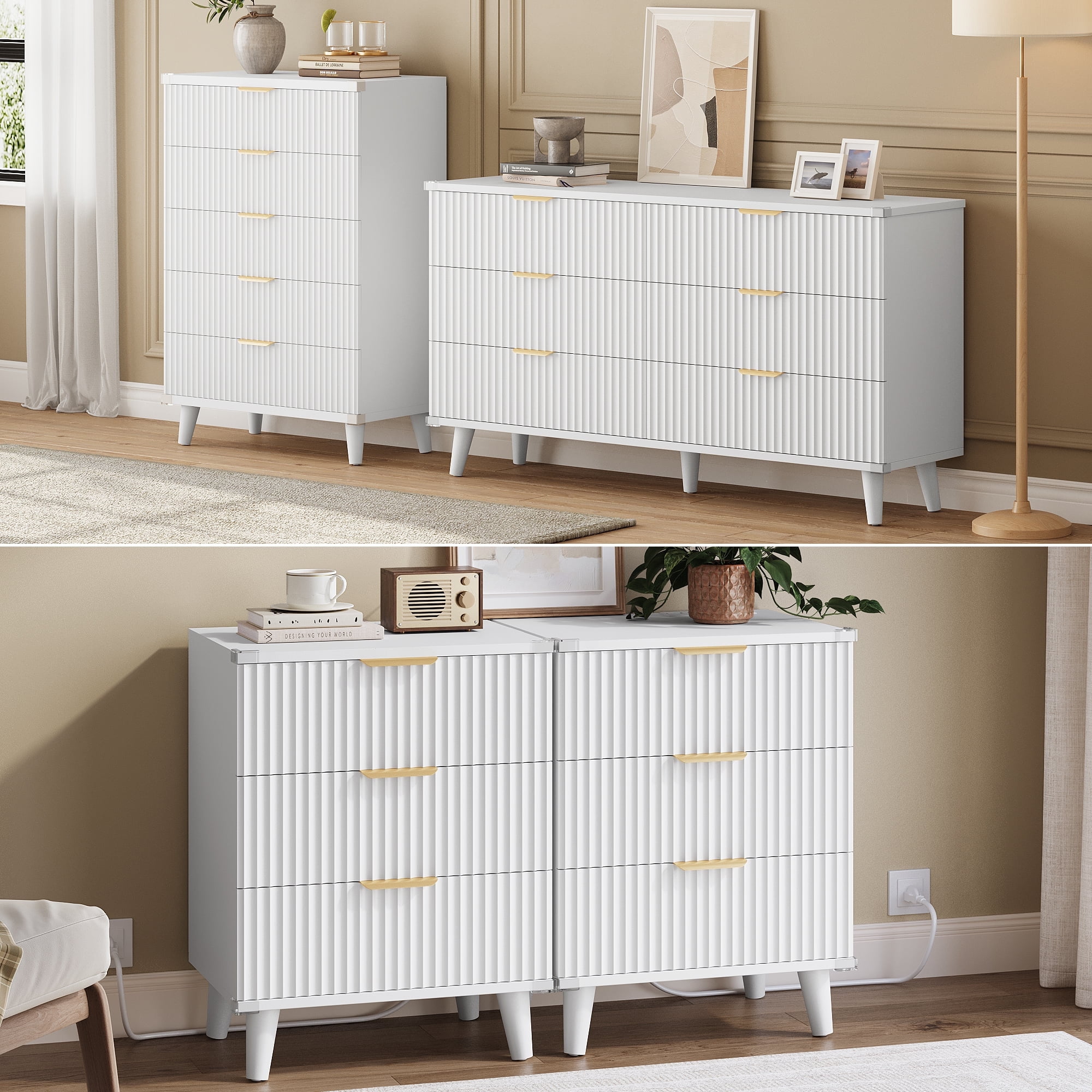 boho dresser and nightstand set Furniture (Dresser Nightstand) and rear cord cutouts for bedside essentials Modus Boho Chic 5PC Queen