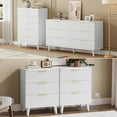thumbnail image 1 of GIKPAL Bedroom Furniture Set - Includes 6 Drawer Dresser & 5 Drawer Dresser & 3 Drawer Nightstand Set of 2 with USB, Boho Dresser and Nightstand Sets, White, 1 of 13