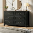 thumbnail image 1 of GIKPAL Black Dresser for Bedroom, 6 Drawers Wood Dresser with Antique Handles, Farmhouse Rustic Chest of Drawers for Bedroom, Living Room, Entryway & Hallway, 1 of 10