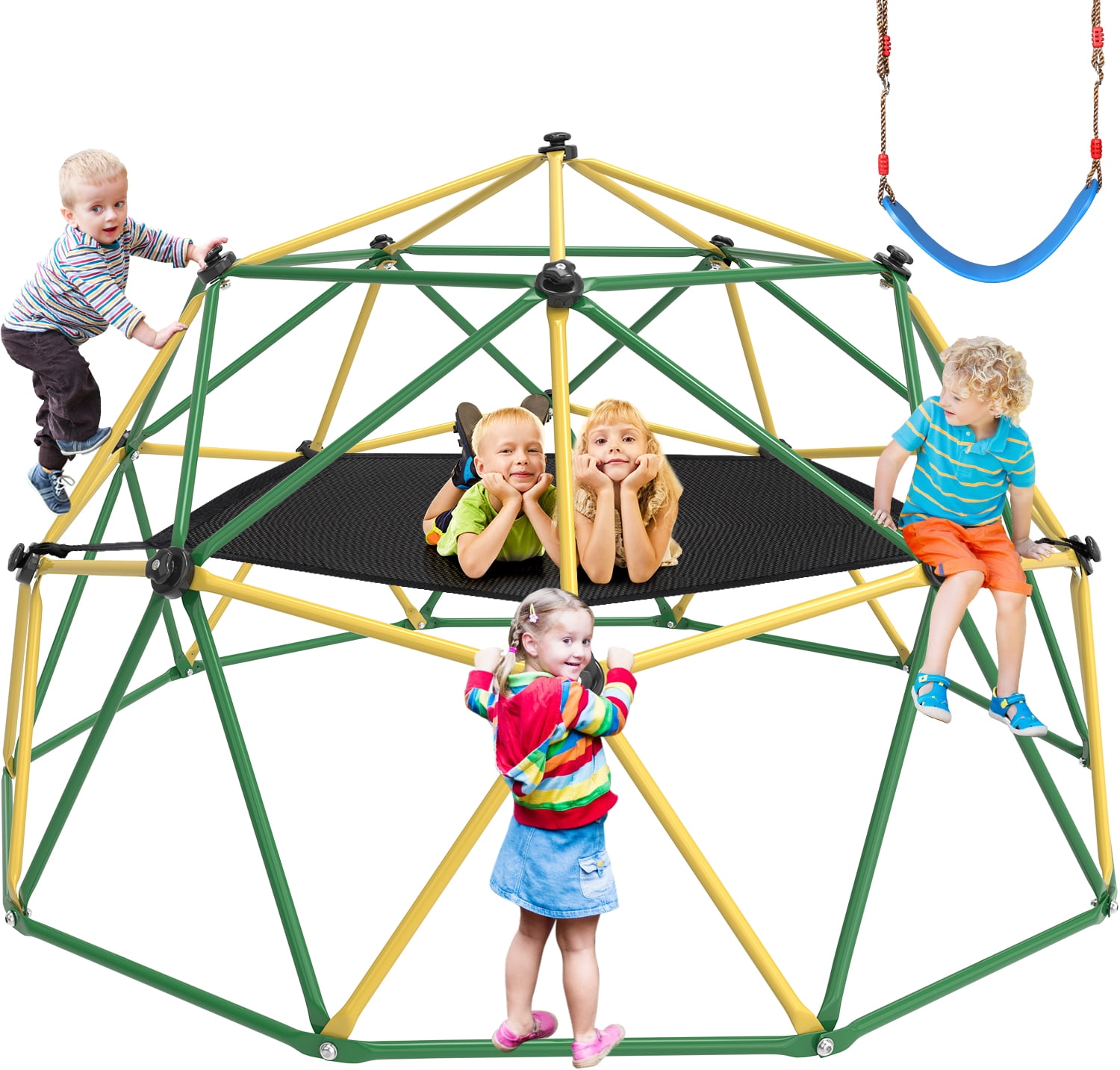 GIKPAL Climbing Dome, 10FT Dome Climber with Hammock for Kids 3 to 10 Outdoor Play Equipment