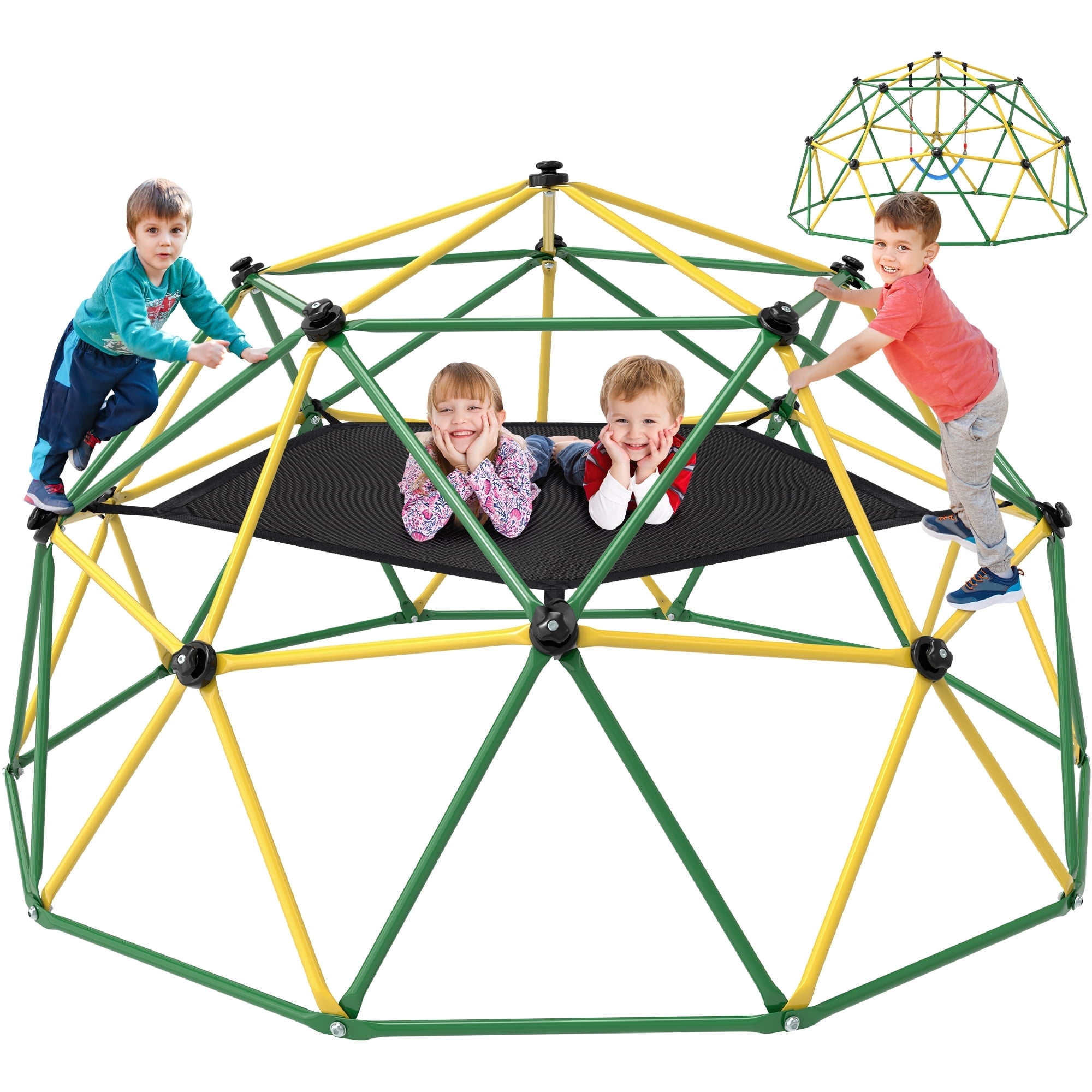 Walmart discounts of GIKPAL Climbing Dome, 10FT Dome Climber with Hammock for Kids Outdoor Play Equipment, Supports up to 1000lbs Jungle Gym, Anti-Rust, Easy Assembly,Yellow+Green - Shop  Black Friday Deals for 2024!