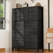 GIKPAL Dresser for Bedroom, Chest of Drawers Black Furniture Dressers Tall Dresser with 18 Drawers Fabric Dresser Clothes Storage for Living Room Office