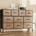 thumbnail image 1 of GIKPAL Dresser TV Stand, 10 Drawer Dresser for Bedroom with Power Outlet, Chest of Drawers for 55" Long TV, Fabric Dresser for Storage and Organization, Brown, 1 of 9