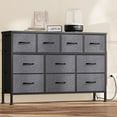 thumbnail image 1 of GIKPAL Dresser TV Stand, 10 Drawer Dresser for Bedroom with Power Outlet, Chest of Drawers for 55" Long TV, PU Dresser for Storage and Organization, Gray, 1 of 8