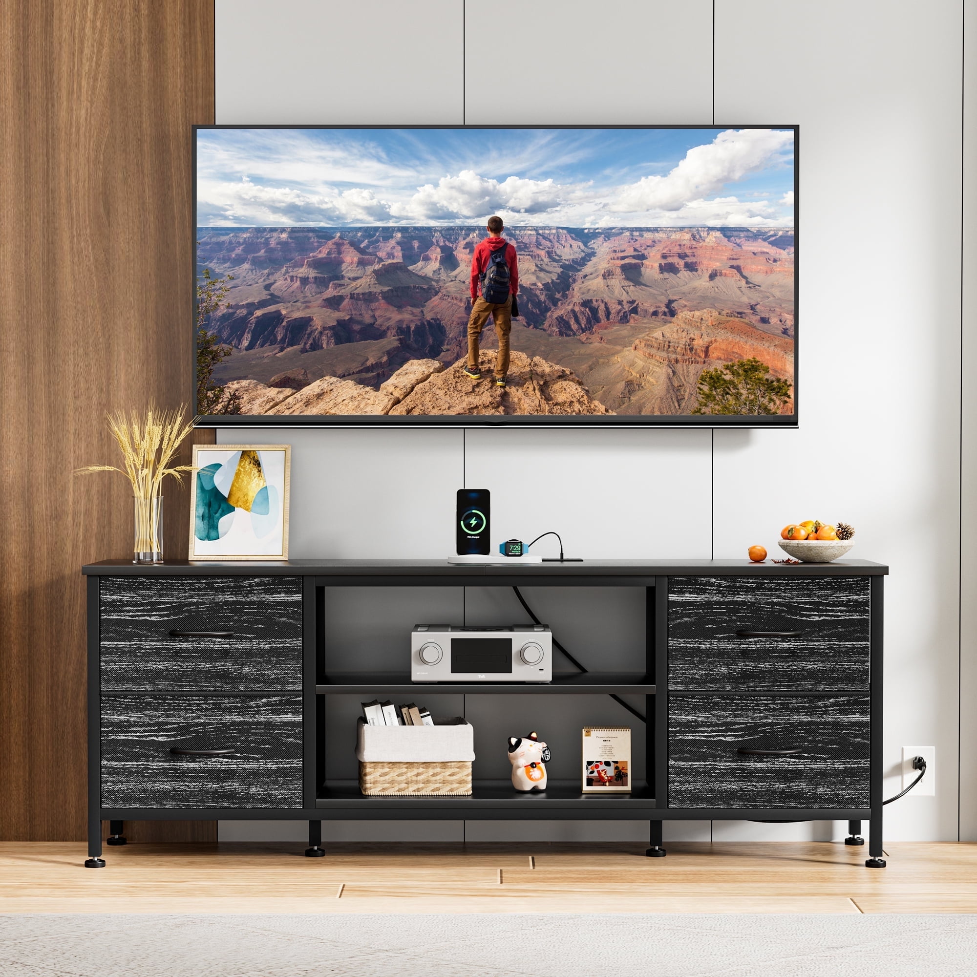 "GIKPAL Modern Wood Dresser TV Stand, Chest Room Unit for 55"" TV ...