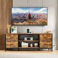 thumbnail image 1 of GIKPAL Dresser TV Stand, Dressers for Bedroom for 55" TV Stand with Power Outlet & 4 Fabric Chest of Drawers TV Console for Living Room, Brown, 1 of 9