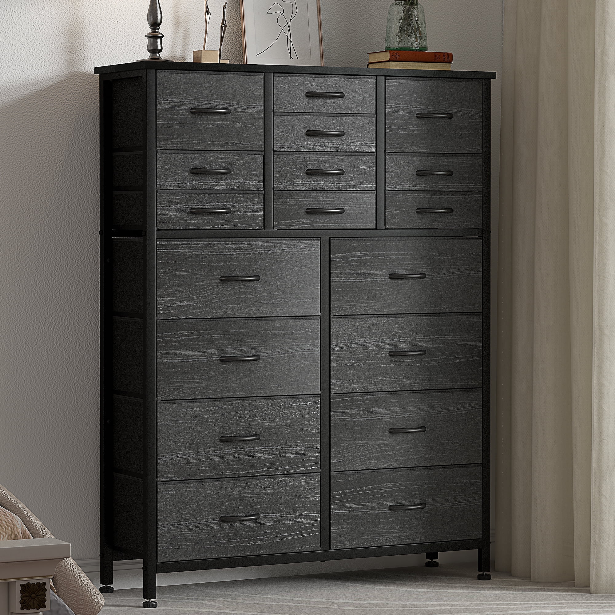 GIKPAL Dressers for Bedroom, Chest of Drawers Black Furniture Dressers ...