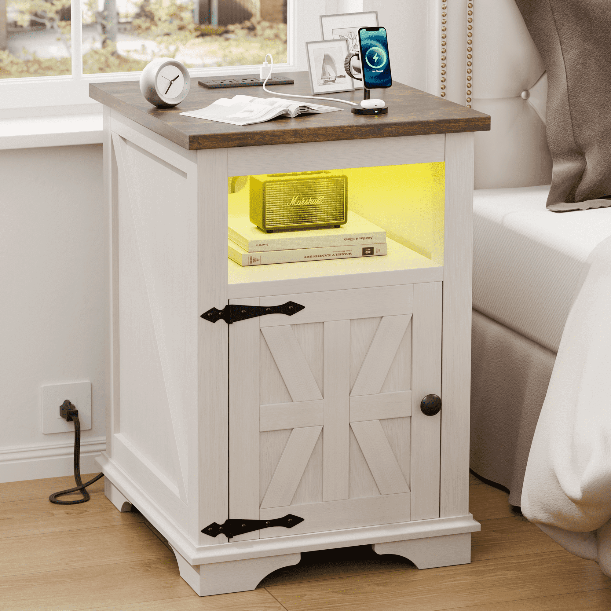 Sauder Storybook 2 Drawer Nightstand Soft White Finish Walmart