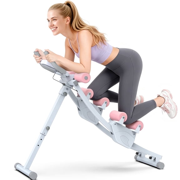 GIKPAL Fitness Ab Machine, 4 Adjustable Resistance Levels Ab Workout Equipment for Home Gym, Height Adjustable Ab Trainer, Foldable Fitness Equipment.440lbs Weight Capacity