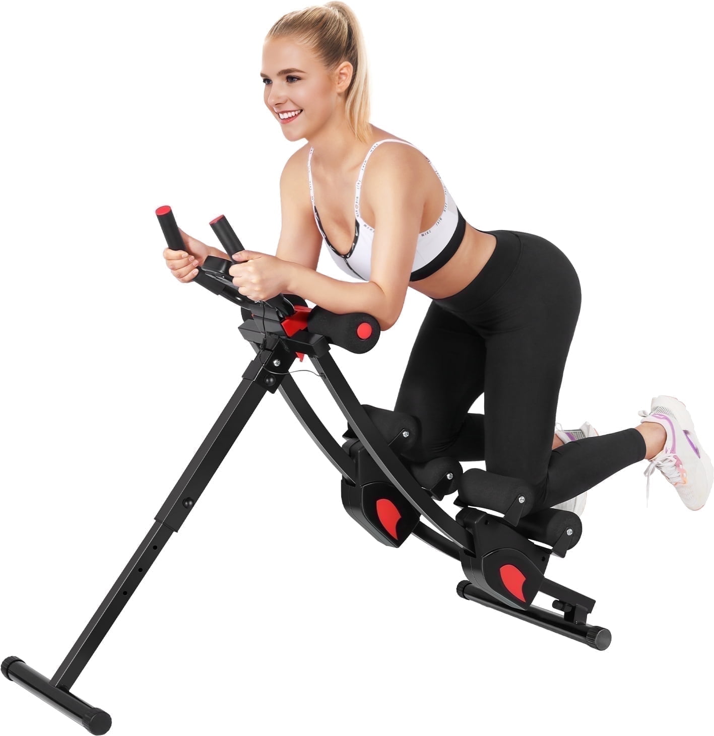 GIKPAL Fitness Ab Machine, 4 Adjustable Resistance Levels Ab Workout Equipment for Home Gym, Height Adjustable Ab Trainer, Foldable Fitness Equipment.440lbs Weight Capacity