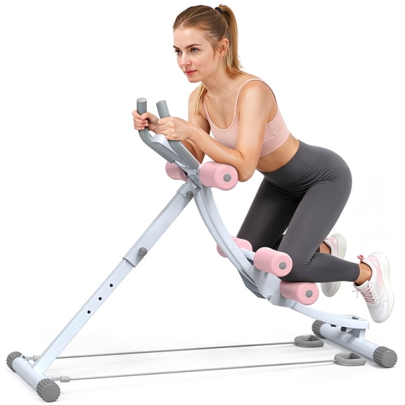 GIKPAL Foldable Ab Machine, Ab Workout Equipment for Home Gym,Core & Abdominal Trainer Fitness Equipment Max 440lbs with LCD Display