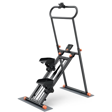 GIKPAL Folding Stair Stepper Machine for Home Gym,Vertical Climber for Full Body Workout with Adjustable Handlebar & Pedals, Extended Step Range Design