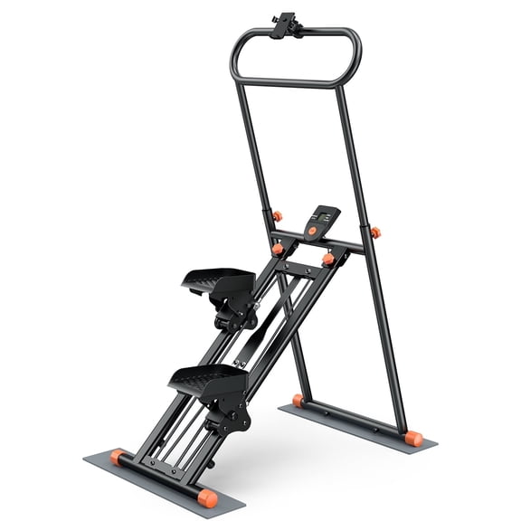 GIKPAL Folding Stair Stepper Machine for Home Gym,Vertical Climber for Full Body Workout with Adjustable Handlebar & Pedals, Extended Step Range Design