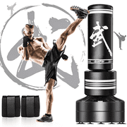 GIKPAL Freestanding Punching Bag 67''-180lbs with Stand Kickboxing Bag with 2 Hand Warps for Adult Youth，Black