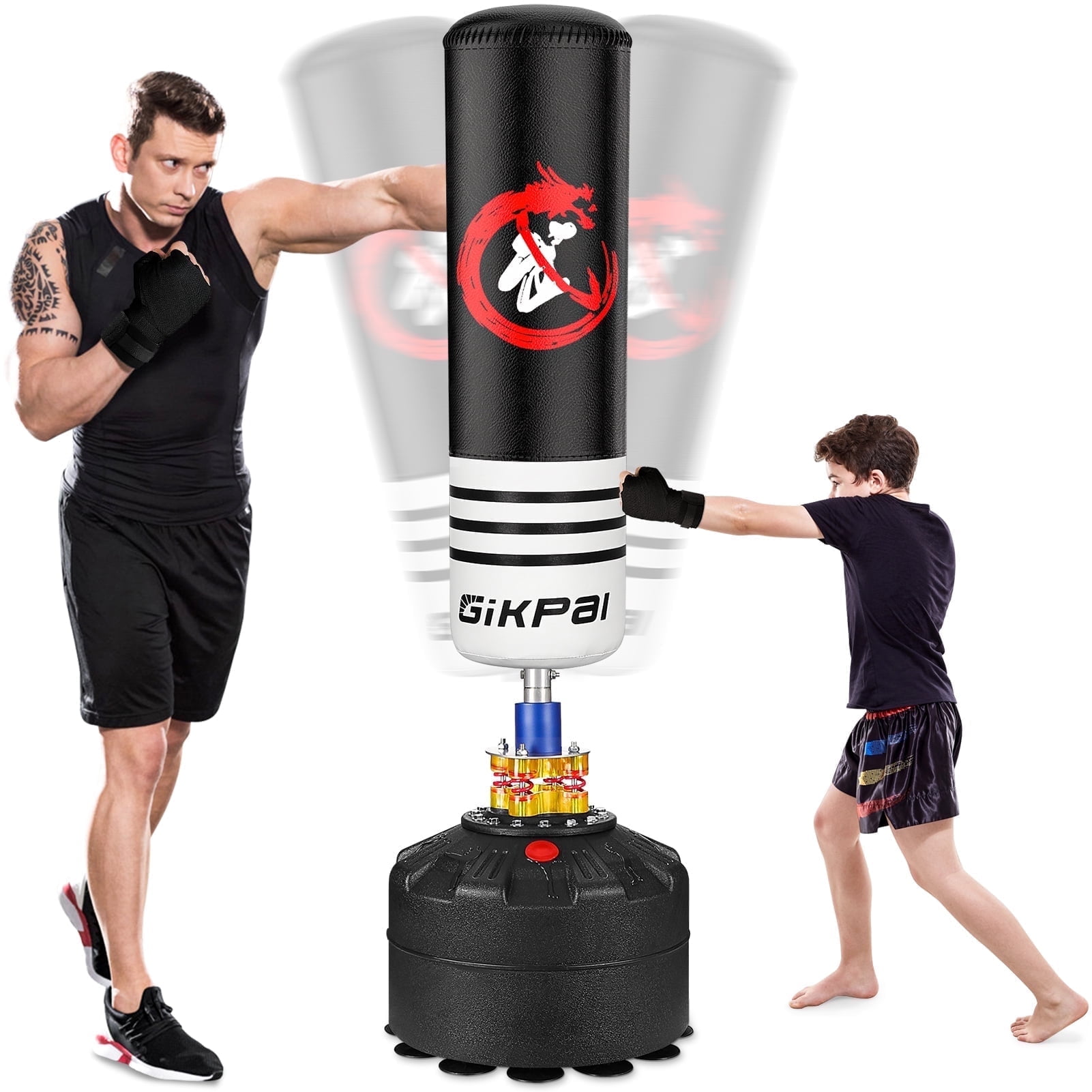 GIKPAL 70 182lbs Free Standing Punching Bag Home Gym Kickboxing Bag with 12 Suction Base for Adults Teens and Kids Walmart