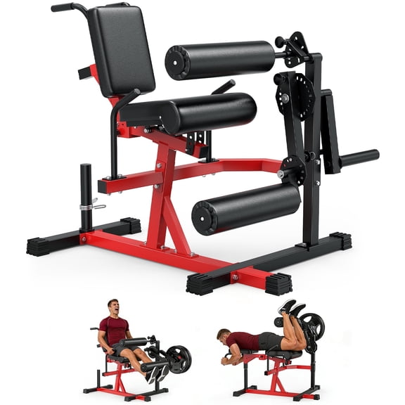 GIKPAL 2-in-1 Leg Extension and Curl Machine,1000LBS Capacity Leg Curl Machine and Lying Curl Machine Fit 1''/2'' Plate for Home Gym