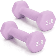 GIKPAL Neoprene Dumbbell with Non Slip Grip for Home Gym, Purple, 2lb Pair